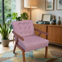 Ver imagem 1 de Poltrona Zara Corino Moderno Sala de Estar Escritório Quarto:rosa
