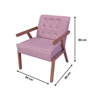 Ver imagem 2 de Poltrona Zara Corino Moderno Sala de Estar Escritório Quarto:rosa