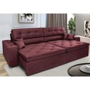 Ver imagem 1 de Sofá Retrátil e Reclinável 2.92M com Molas Cama Inbox Estilo Suede Velusoft Vinho