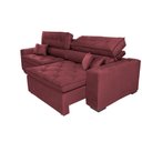 Ver imagem 7 de Sofá Retrátil e Reclinável 2.92M com Molas Cama Inbox Estilo Suede Velusoft Vinho