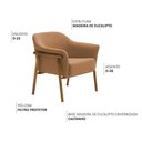 Ver imagem 5 de Kit 02 Poltronas Luna Base Madeira Bouclé Terracota - Nexta Casa