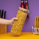 Ver imagem 6 de Pote de Vidro 1,9l com Tampa de Bambu Hermético Quadrado - Tüd