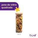 Ver imagem 3 de Pote de Vidro 1,9l com Tampa de Bambu Hermético Quadrado - Tüd