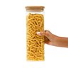 Pote de Vidro 1,9l com Tampa de Bambu Hermético Quadrado - Tüd - 2