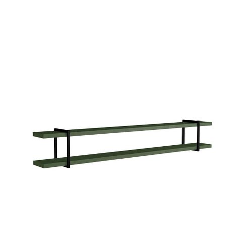 Prateleira Multiuso 180cm com Suporte em Metal 100% Mdf Cor:musgo com Preto
