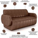Ver imagem 4 de Sofá 2 Lugares Sala Living Orgânico 168cm Fávara K01 Couríssimo Marrom - Lyam Decor