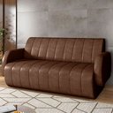 Ver imagem 2 de Sofá 2 Lugares Sala Living Orgânico 168cm Fávara K01 Couríssimo Marrom - Lyam Decor