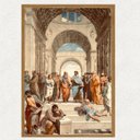 Ver imagem 2 de Quadro Escola de Athenas Rafael - Socrates Platão Decoração Parede Quarto Sala
