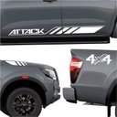 Ver imagem 1 de Faixa Nissan Frontier Attack 4x4 2023 Adesivo Lateral e Capô Teu Adesivo Branco