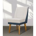 Ver imagem 3 de Kit 2 Cadeiras de Jantar Virgínia Composê Veludo Bege e Azul Veludo Azul-marinho Bege