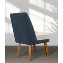 Ver imagem 4 de Kit 2 Cadeiras de Jantar Virgínia Composê Veludo Bege e Azul Veludo Azul-marinho Bege