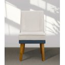 Ver imagem 2 de Kit 2 Cadeiras de Jantar Virgínia Composê Veludo Bege e Azul Veludo Azul-marinho Bege