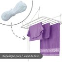 Ver imagem 2 de Corda de Varal de Teto Resistente Antimofo 30 Metros - 3mm Cor Branco