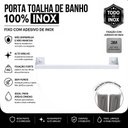 Ver imagem 3 de Porta Toalha de Banho Adesivo 3m Banheiro Parede Branco Df