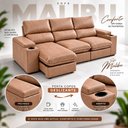 Ver imagem 5 de Sofá 3 Lugares 2,30m Retrátil e Reclinável Malibu Bom Pastor Castor Veludo PU