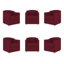 Ver imagem 1 de Kit 06 Poltronas Tilla Consultório Recepção Sala Suede Balaqui Decor Cor:marsala