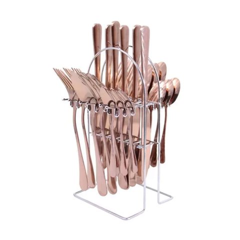 Conjunto de Talhes Cor Rose com Suporte - 25 Peças