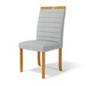 Kit com 6 Cadeiras Sara Madeira Maciça Estofadas para Mesa de Jantar Linho Cinza 407 - 7