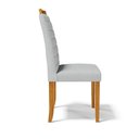 Ver imagem 5 de Kit com 6 Cadeiras Sara Madeira Maciça Estofadas para Mesa de Jantar Linho Cinza 407