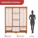 Ver imagem 5 de Guarda-Roupas 6 Portas 2 Gavetas Premier Off White/Freijó/Off-White