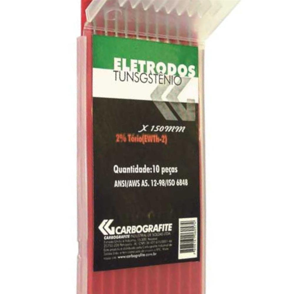 Eletrodo Tungstênio 1/8" com 2% Tórios com 10 Peças - 12015512 - CARBOGRAFITE - 3