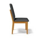 Ver imagem 6 de Kit com 6 Cadeiras Daniela Madeira Maciça Estofada para Mesa de Jantar Linho Chumbo 406