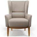 Ver imagem 3 de Poltrona Decorativa Fixa Base de Madeira Milena D02 Linho Bege C-107 - Lyam Decor
