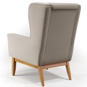 Ver imagem 5 de Poltrona Decorativa Fixa Base de Madeira Milena D02 Linho Bege C-107 - Lyam Decor