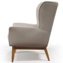Ver imagem 6 de Poltrona Decorativa Fixa Base de Madeira Milena D02 Linho Bege C-107 - Lyam Decor