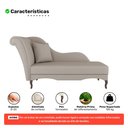 Ver imagem 3 de Divã Recamier Chaise Longue Valentina Clássico com Pés de Madeira Suede Bege - Abmaza