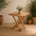 Ver imagem 1 de Mesa Dobrável Multiuso Reforçada Madeira Maciça Envernizada:natural Verniz