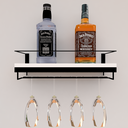 Ver imagem 1 de Adega Bar Bebida com Porta Taça 50cm Branco