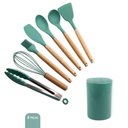 Ver imagem 4 de Conjunto de Utensilios Silicone 8 Peças - Verde Escuro
