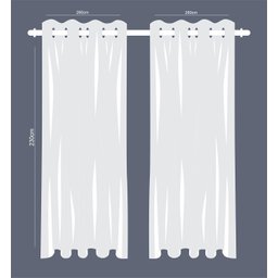 Cortina Tecido Blackout Off White 560x230cm para Varão Fastlar Cortina para Varão - 6