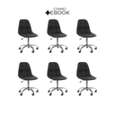 Ver imagem 1 de Kit 6 Cadeiras Office Botonê Giratória Ergonômica para Escritório Preto