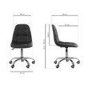 Ver mais imagens de Kit 06 Cadeiras Office Eiffel Botonê Ajustável Base Giratória - Preto + E-book