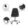 Kit 06 Cadeiras Office Eiffel Botonê Ajustável Base Giratória - Preto + E-book - 4