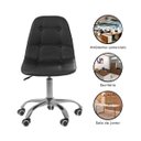 Ver imagem 3 de Kit 06 Cadeiras Office Eiffel Botonê Ajustável Base Giratória - Preto + E-book