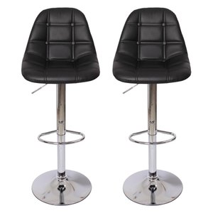 Kit 2 Banquetas Altas Com Encosto Alto Estofada Para Cozinha Americana Ilha Giratória Botonê