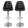 Kit 2 Banquetas Altas Com Encosto Alto Estofada Para Cozinha Americana Ilha Giratória Botonê - 1