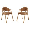 Ver imagem 1 de Kit 2 Cadeiras Suellen Luxo Reforçada Mesa de Jantar Courino Cor:marrom Claro