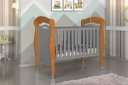Ver imagem 1 de Berço Mini Cama PIMP 3 em 1 Com Suporte Para Véu e Rodízios Cor Nature/Cinza JA