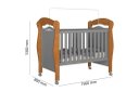 Ver imagem 3 de Berço Mini Cama PIMP 3 em 1 Com Suporte Para Véu e Rodízios Cor Nature/Cinza JA