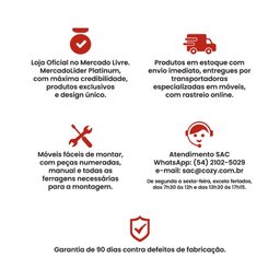Bancada Cozinha Gourmet Ditália 3 Prateleiras CD-1022 cor:branco - 9