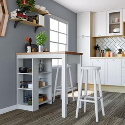 Bancada Cozinha Gourmet Ditália 3 Prateleiras CD-1022 cor:branco - 2