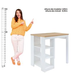 Bancada Cozinha Gourmet Ditália 3 Prateleiras CD-1022 cor:branco - 5