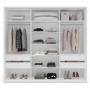 Ver imagem 5 de Guarda-roupa Casal Porto 3 Portas 4 Gavetas com Espelho Branco/creme - Politorno