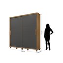Ver imagem 2 de Roupeiro/armário/guarda Roupas/organizador Montês 2 Portas de Correr Retrô Rústico 4 Gavetas com Cor