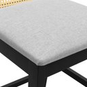 Ver imagem 7 de Banqueta Média Pérola Madeira Maciça com Telinha c/ 62cm Altura - Preto Assento Estofado Linho Bege