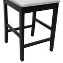 Ver mais imagens de Banqueta Média Pérola Madeira Maciça com Telinha c/ 62cm Altura - Preto Assento Estofado Linho Bege